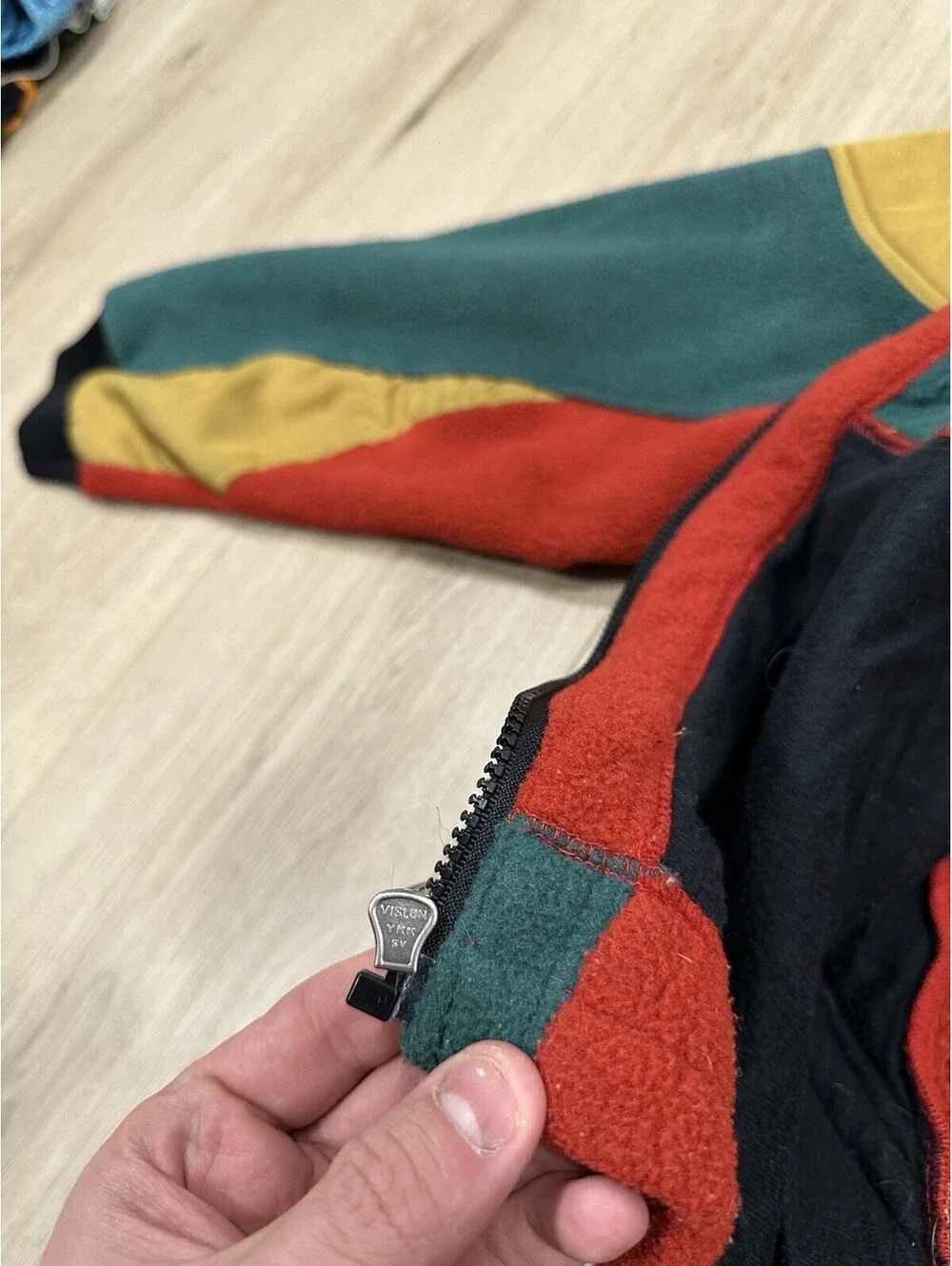 Vintage THE NORTH FACE Extreme Color Block Fleece Jacket 90s M